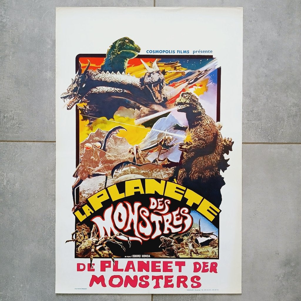 Son of Godzilla (1967) - Belgische bioscoop poster - Toho, Ophalen of Verzenden, A1 t/m A3, Film en Tv, Rechthoekig Staand