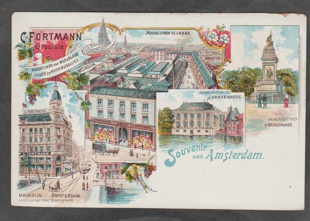 amsterdam -den haag litho, Verzenden, Voor 1920, Ongelopen, Noord-Holland