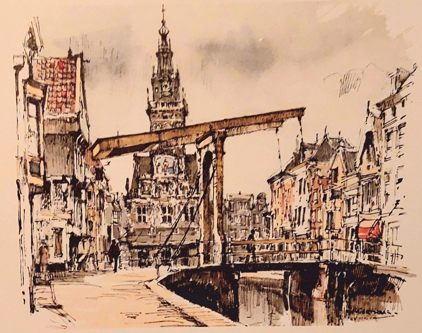 Waaggebouw te Alkmaar ... Jan Korthals ... 1958 ..., Antiek en Kunst, Ophalen of Verzenden