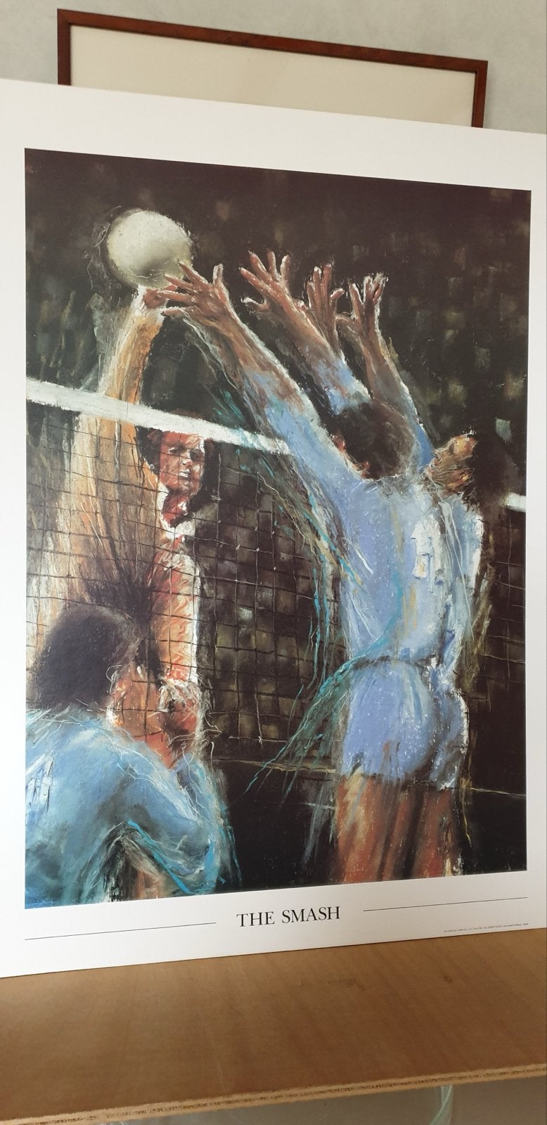 Vintage Volleybal Kunstprint - 'The Smash', Portret of Personen, Expressionistisch, Ophalen of Verzenden, Print