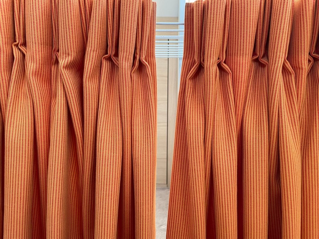 Oranje Gordijnen, 120 cm, Gebruikt, Overige merken, Plooiafwerking