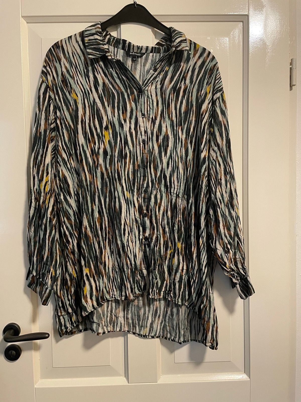 MS Mode Blouse met Zebraprint - Maat 54, Ophalen of Verzenden, Zo goed als nieuw, Zwart, Blouse of Tuniek