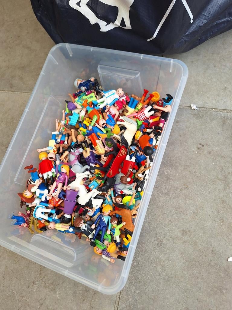 Mega bigshopper en bak vol Playmobil poppetjes en onderdelen, Ophalen of Verzenden, Zo goed als nieuw