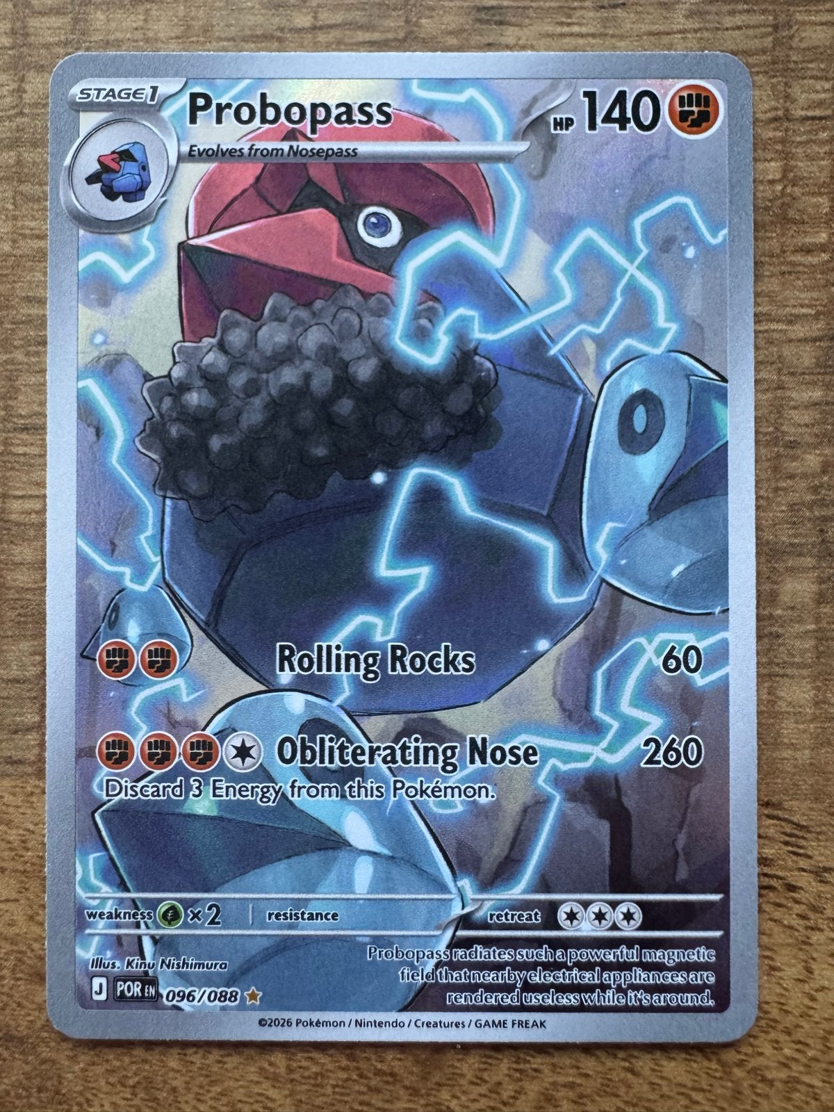 Probopass Pokémon Kaart - Zeldzaam en Nieuwstaat, Ophalen of Verzenden, Nieuw, Losse kaart, Foil