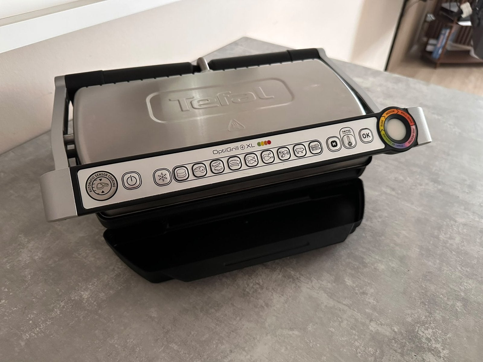 Tefal OptiGrill+ XL - 1 keer gebruikt, Ophalen, Uitneembare platen, Zo goed als nieuw