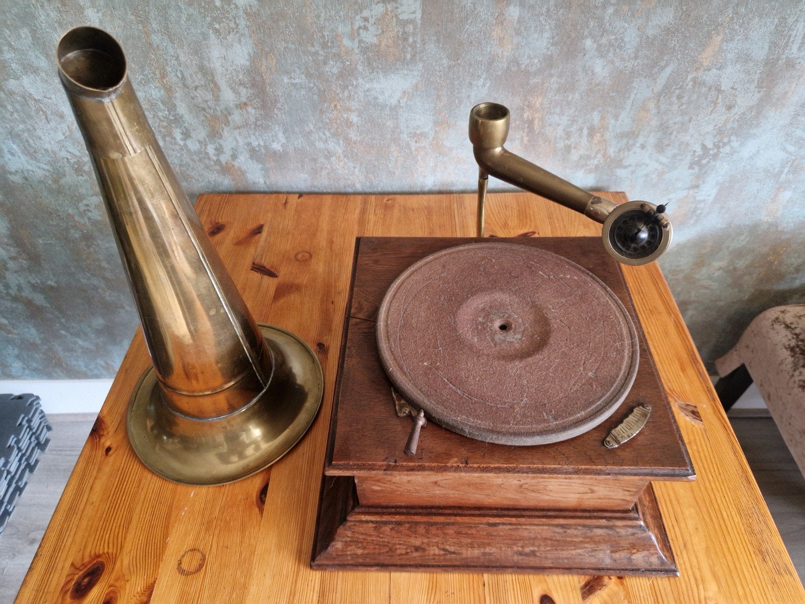 Antieke Columbia Grammofoon met Hoorn - Decoratief, Ophalen of Verzenden