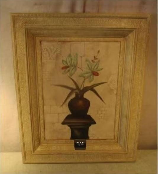 Mooi Geschilderd Werk 'Bloemen in Pot' - 62x50, Ophalen of Verzenden