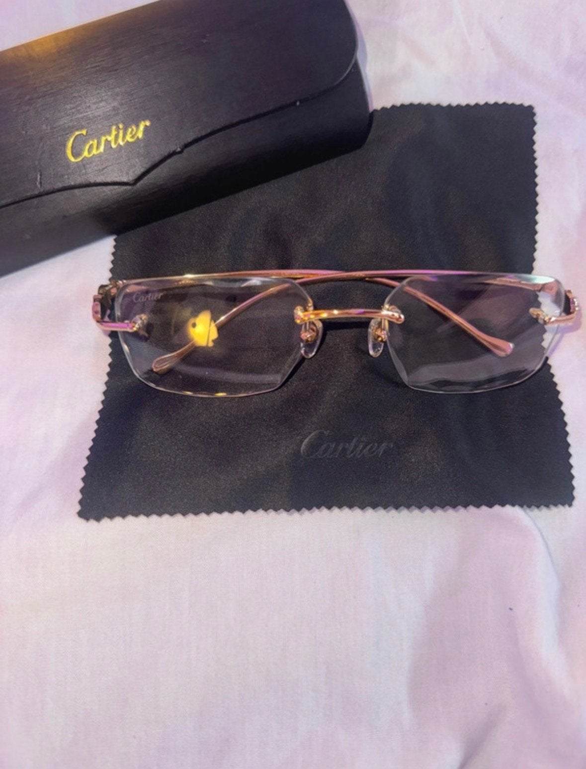 Cartier bril goud met brillenkoker - nooit gedragen, Overige merken, Overige kleuren, Nieuw, Ophalen of Verzenden