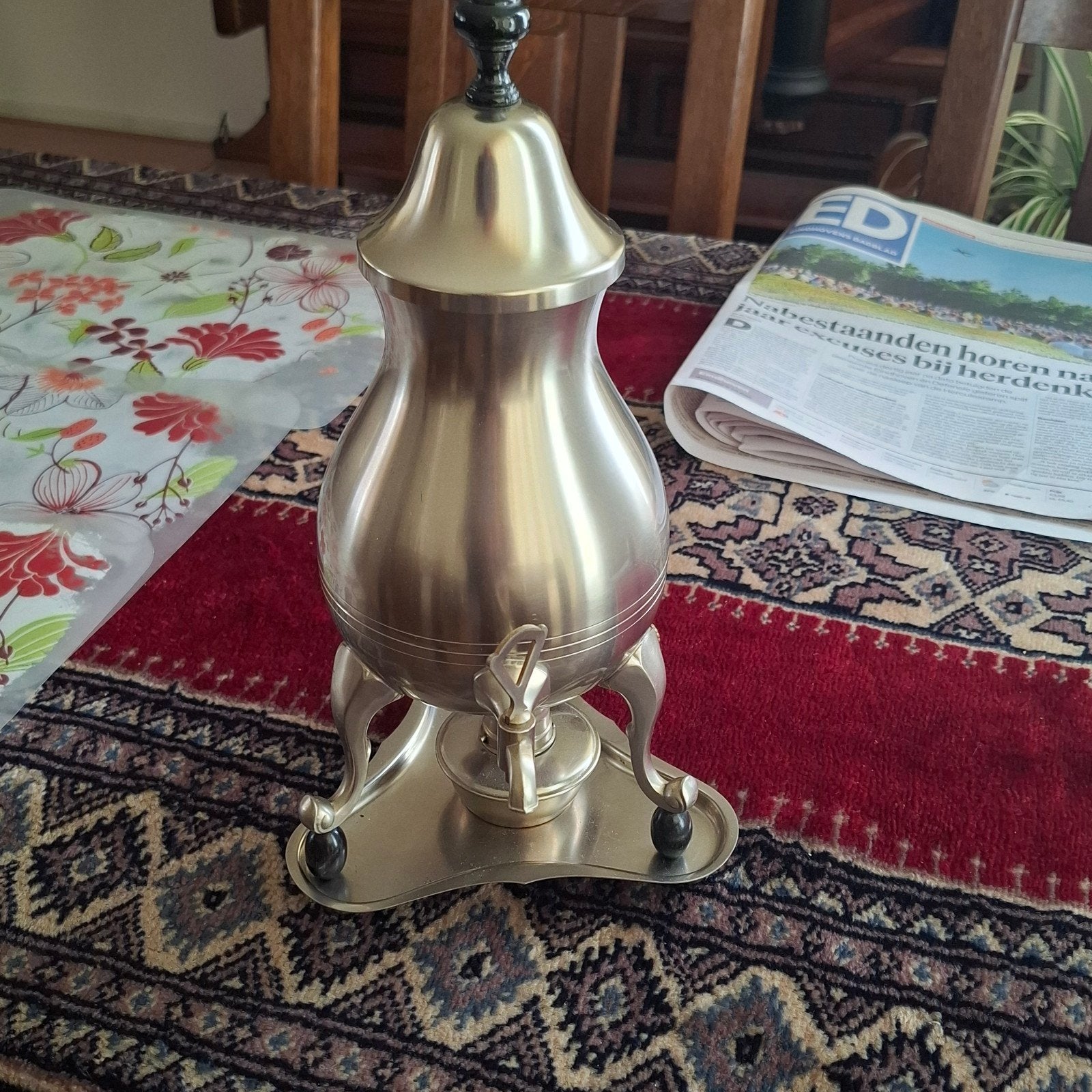 Antieke Koperen Koffie- of Theepercolator, Ophalen of Verzenden