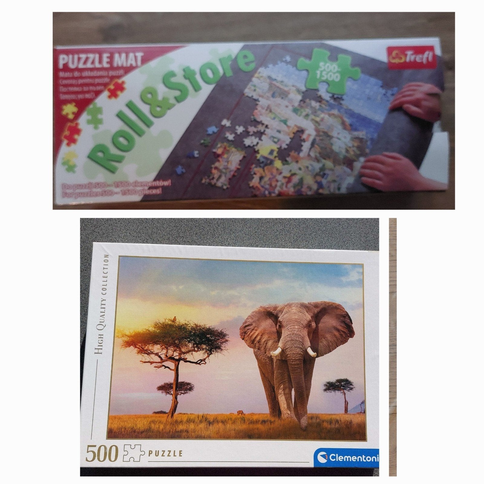 Trefl puzzelmat of puzzel van Olifant, Hobby en Vrije tijd, Ophalen of Verzenden, 500 t/m 1500 stukjes, Zo goed als nieuw