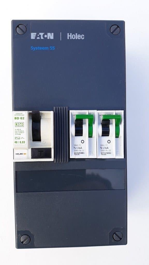 Holec Eaton 1fase 2groep meterkast groepenkast stoppenkast, Doe-het-zelf en Verbouw, Elektra en Kabels, Ophalen of Verzenden, Gebruikt