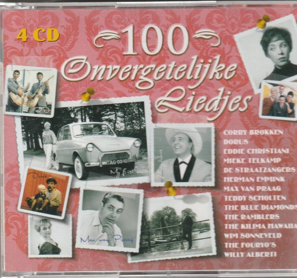 100 Onvergetelijke Liedjes ( 4 cd box ), Cd's en Dvd's, Cd's | Nederlandstalig, Verzenden, Zo goed als nieuw, Levenslied of Smartlap