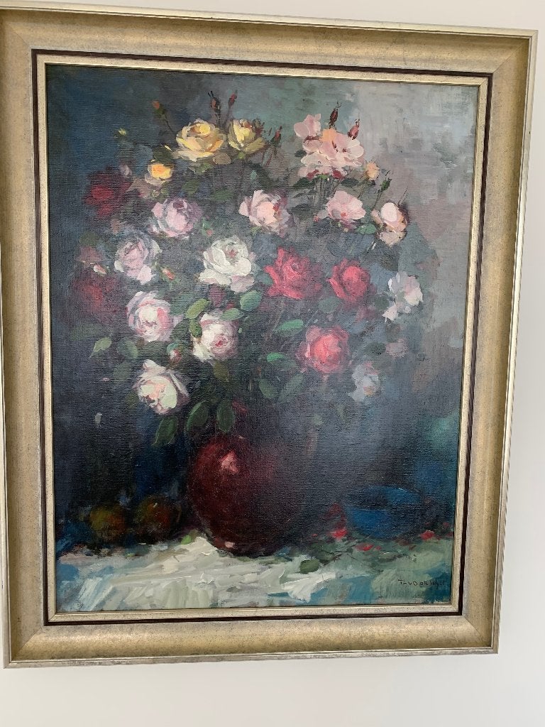 Te koop schilderij met lijst., Ophalen, Zo goed als nieuw, Schilderij, 75 tot 100 cm