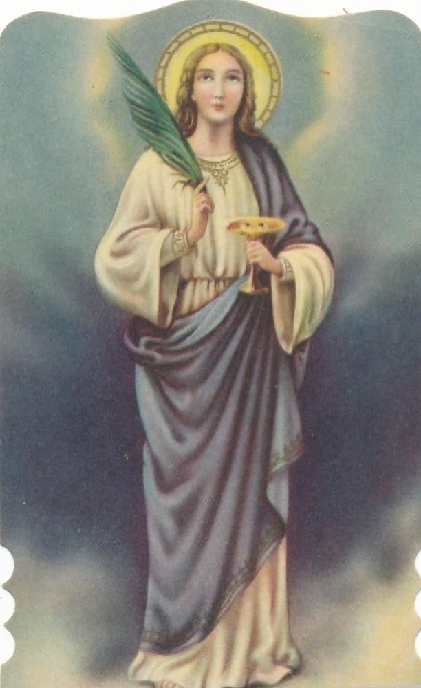 Devotieprentje van de H. Lucia, Verzenden, Zo goed als nieuw, Kaart of Prent, Christendom | Katholiek