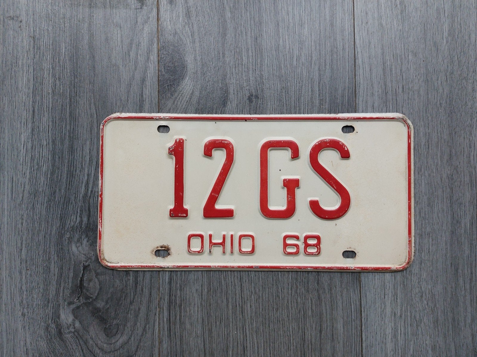 Kenteken 1968 Ohio USA Nummerplaat Nummerbord, Verzamelen, Ophalen of Verzenden, Gebruikt, Auto's