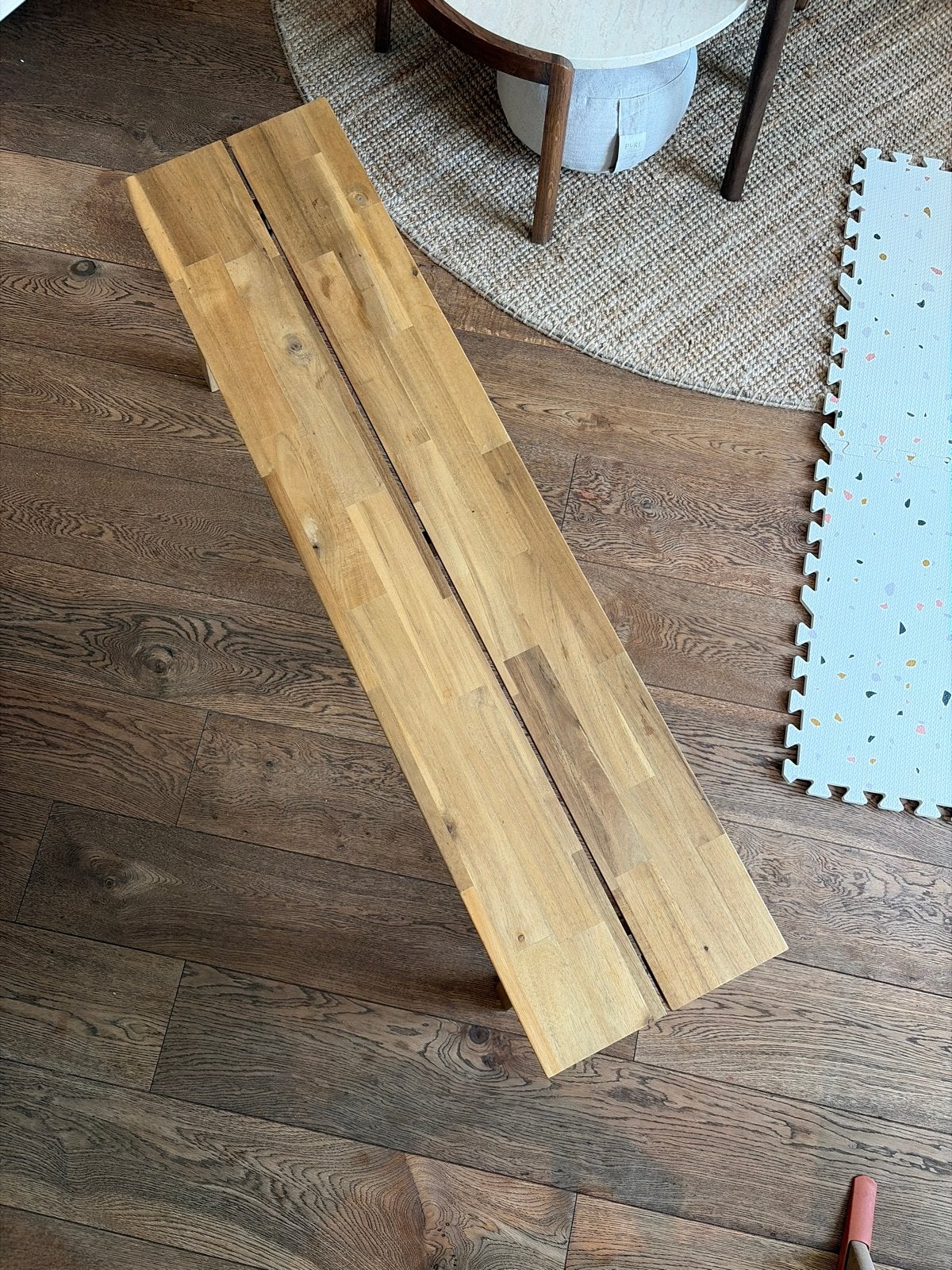 IKEA SKOGSTA bankje van massief acaciahout 120, Ophalen, Gebruikt, Bruin, Eén