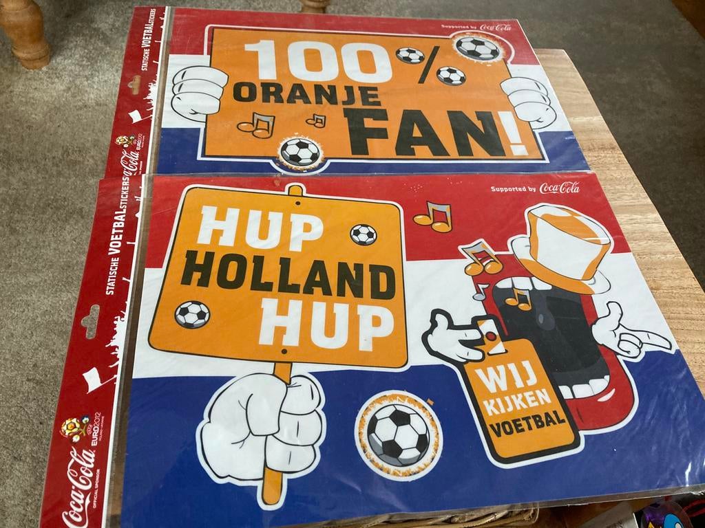 2 Statische voetbalstickers, Ophalen, Zo goed als nieuw