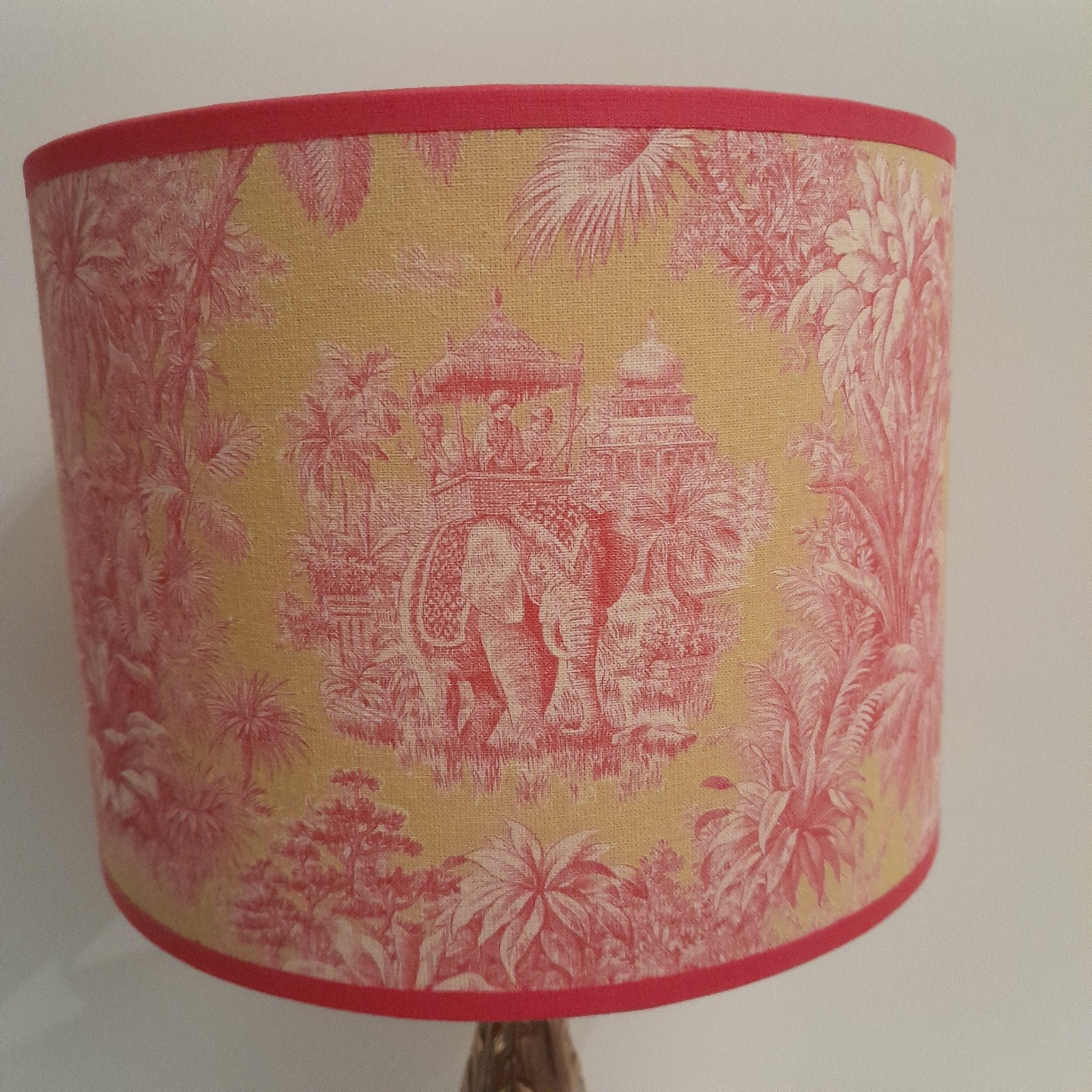 Lampenkap Canovas stijl oranje rood roze groen blauw, Tafellamp, Rond, Nieuw, Goud