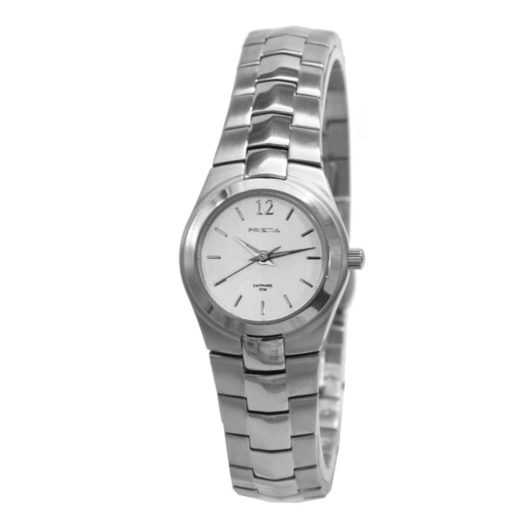 PRISMA P.2142 DAMESHORLOGE STAAL MET SAFFIERGLAS, Info@juwelier-van-soest.nl, Nieuw, Ophalen of Verzenden, Juwelier van Soest