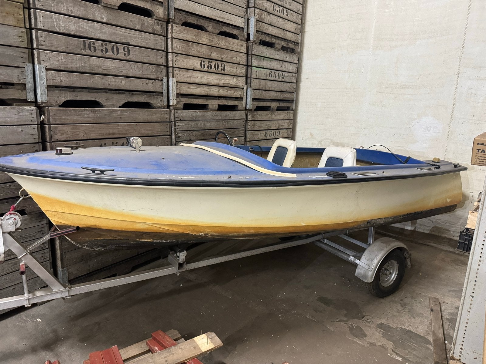 speedbootje op trailer - opknapper, Watersport en Boten, Speedboten, Gebruikt, Polyester, Ophalen