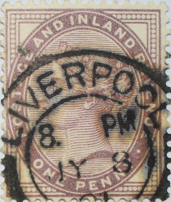 Verenigd Koninkrijk 1 penny 1881 (stempel "Liverpool"), Ophalen of Verzenden, Gestempeld