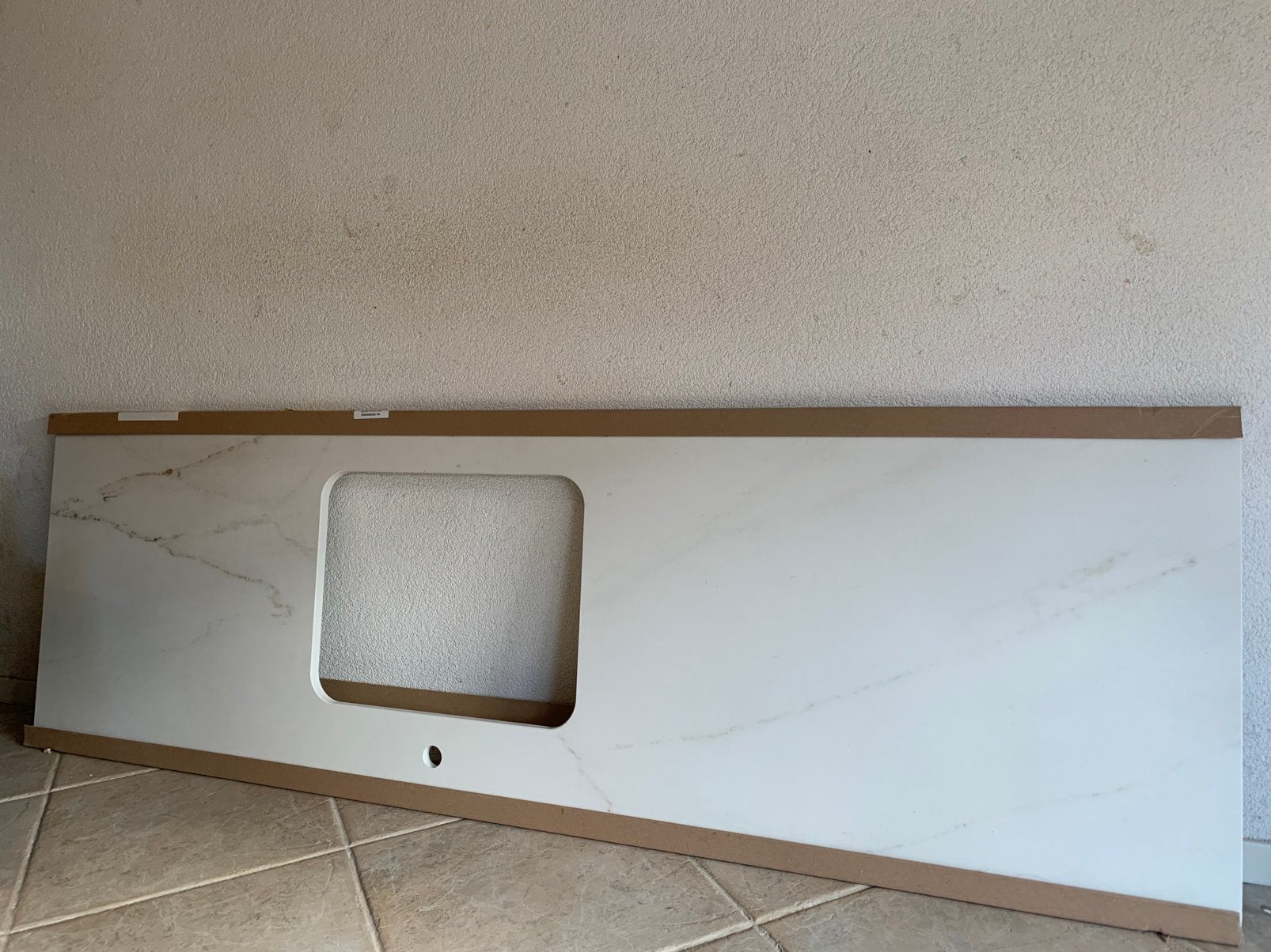 Keramiek aanrechtblad van 203,5 x 65 cm, Huis en Inrichting, Ophalen, Wit, Nieuw, 200 cm of meer