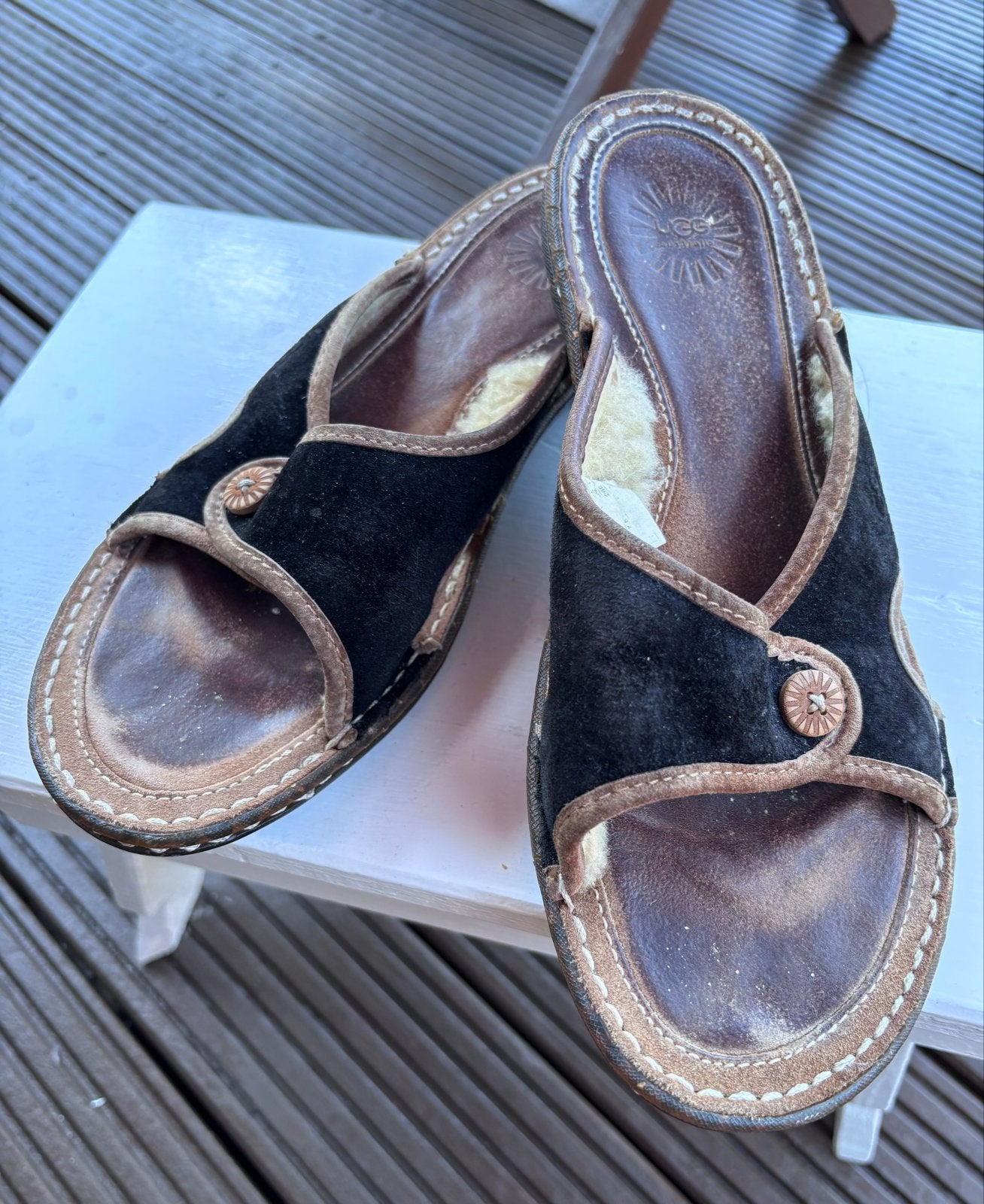 Ugg slippers maat 40 - Weinig gedragen suède leer, Kleding | Dames, Schoenen, Slippers, Zwart, Ophalen of Verzenden, Zo goed als nieuw