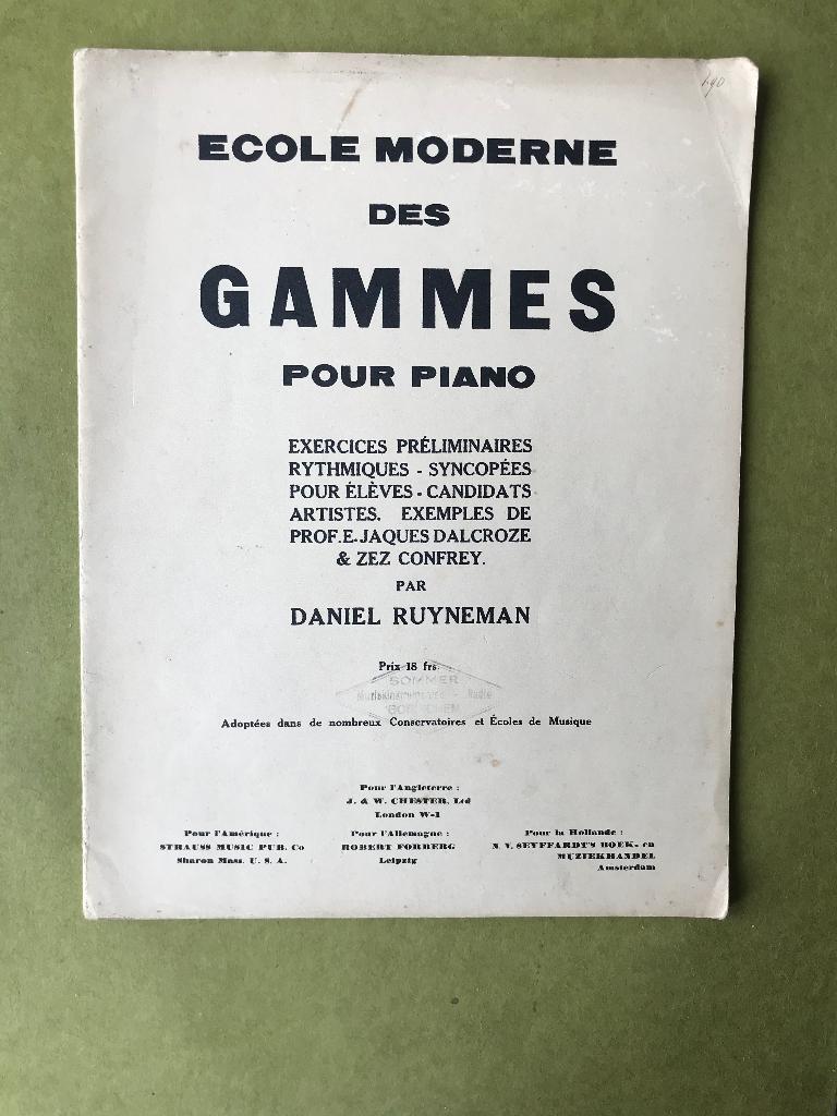 Daniel Ruyneman - Ecole moderne des gammes pour piano, Muziek en Instrumenten, Bladmuziek, Gebruikt, Klassiek, Les of Cursus, Ophalen of Verzenden