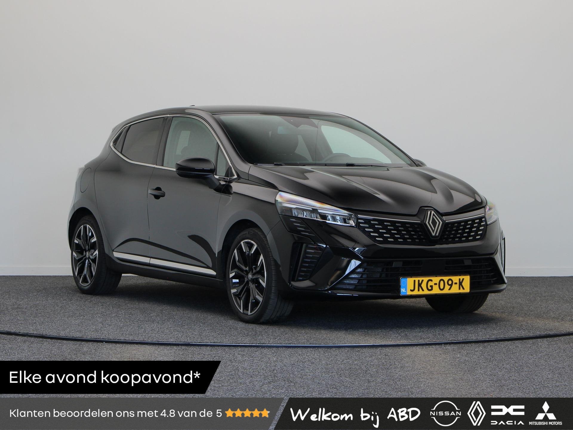 Renault Clio 1.6 E-Tech Full Hybrid 145 techno | Navigatie |, Auto's, Gebruikt, Euro 6, Leder en Stof, Zwart