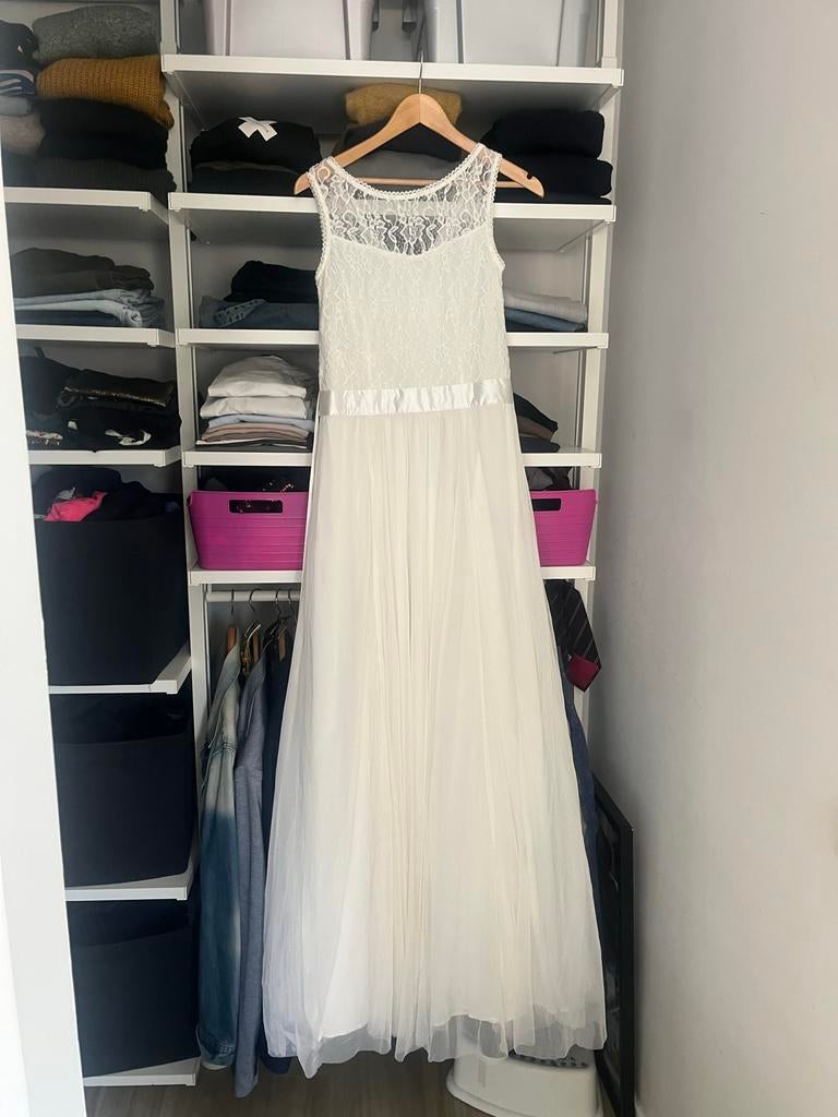 Witte kanten trouwjurk maat 40, Ophalen of Verzenden, Nieuw, Wit, Trouwjurk