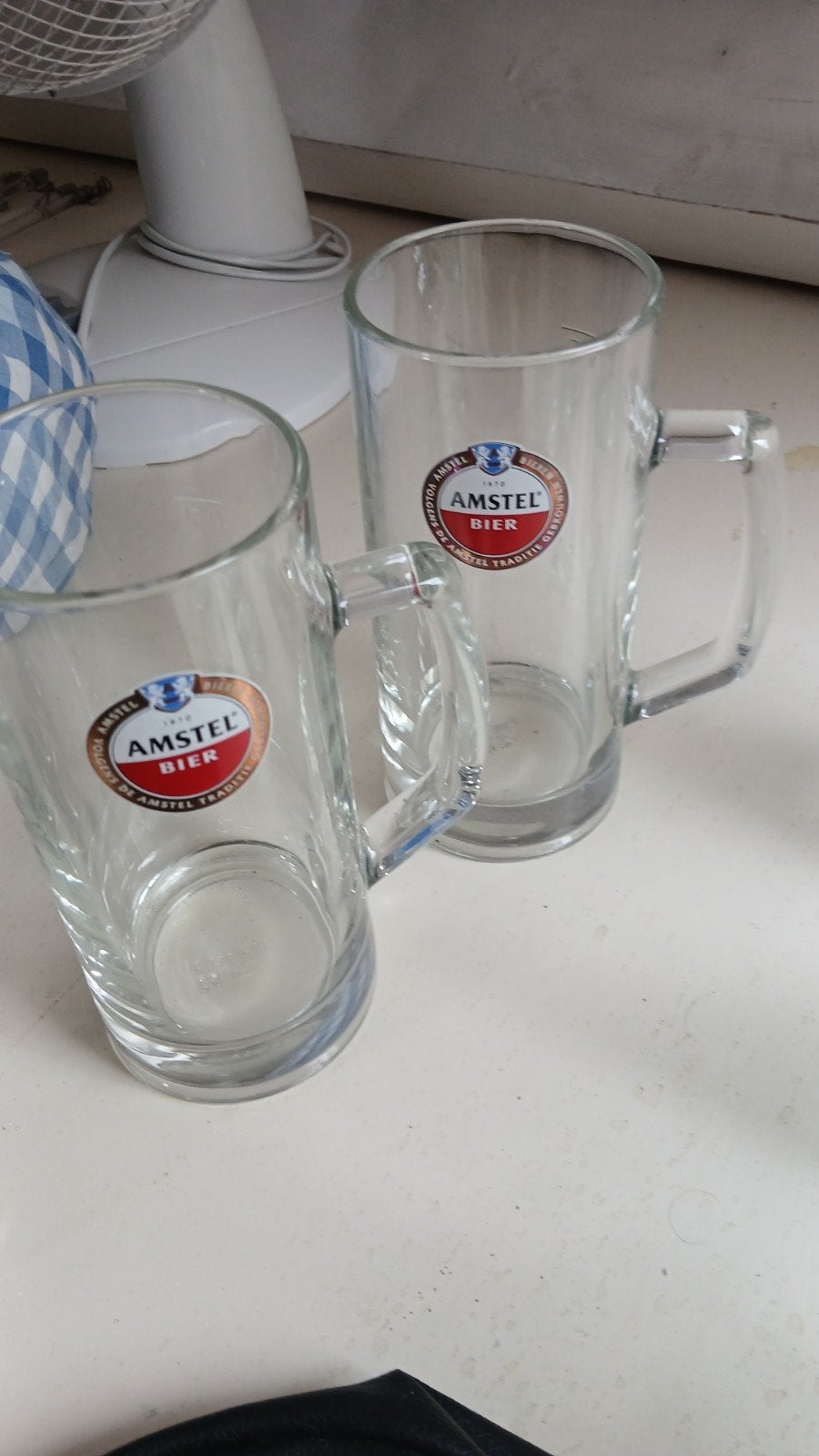 2 bierglazen  amstel, Ophalen of Verzenden, Nieuw, Glas of Glazen, Amstel