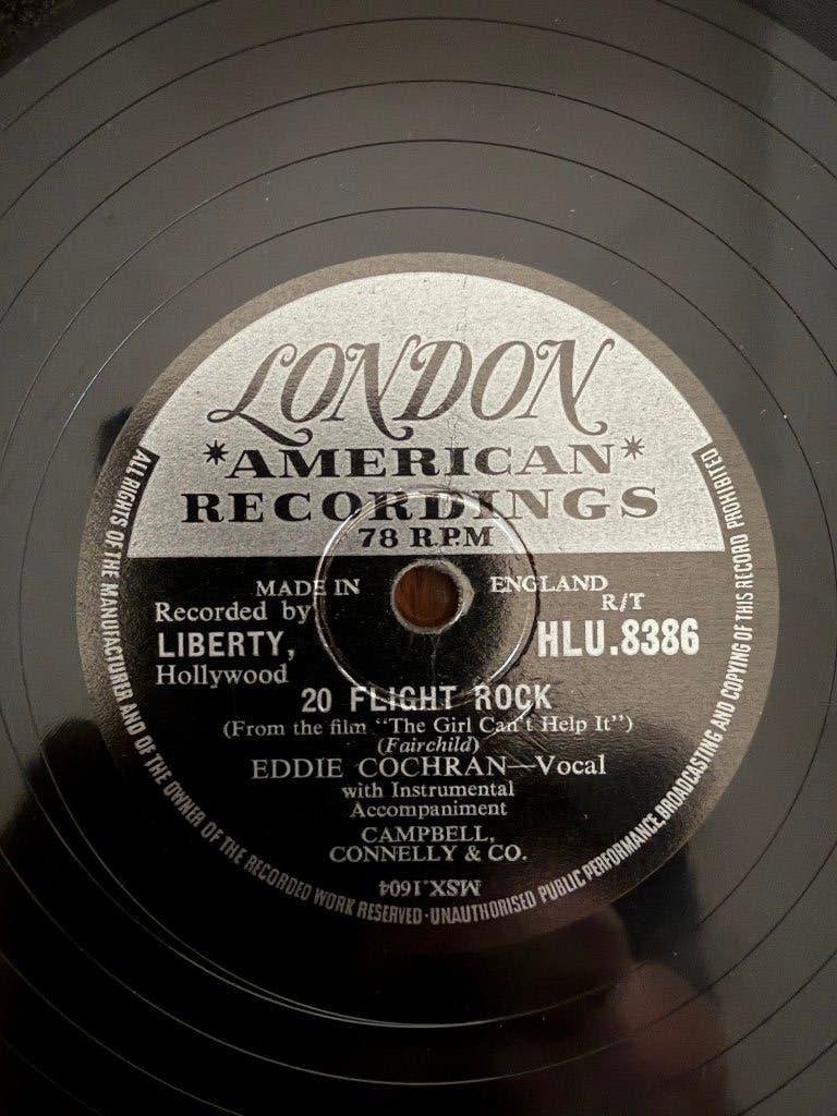 Eddie Cochran 78 RPM 20 flight Rock, Cd's en Dvd's, Vinyl | Rock, Gebruikt, 10 inch, Ophalen of Verzenden, Overige typen