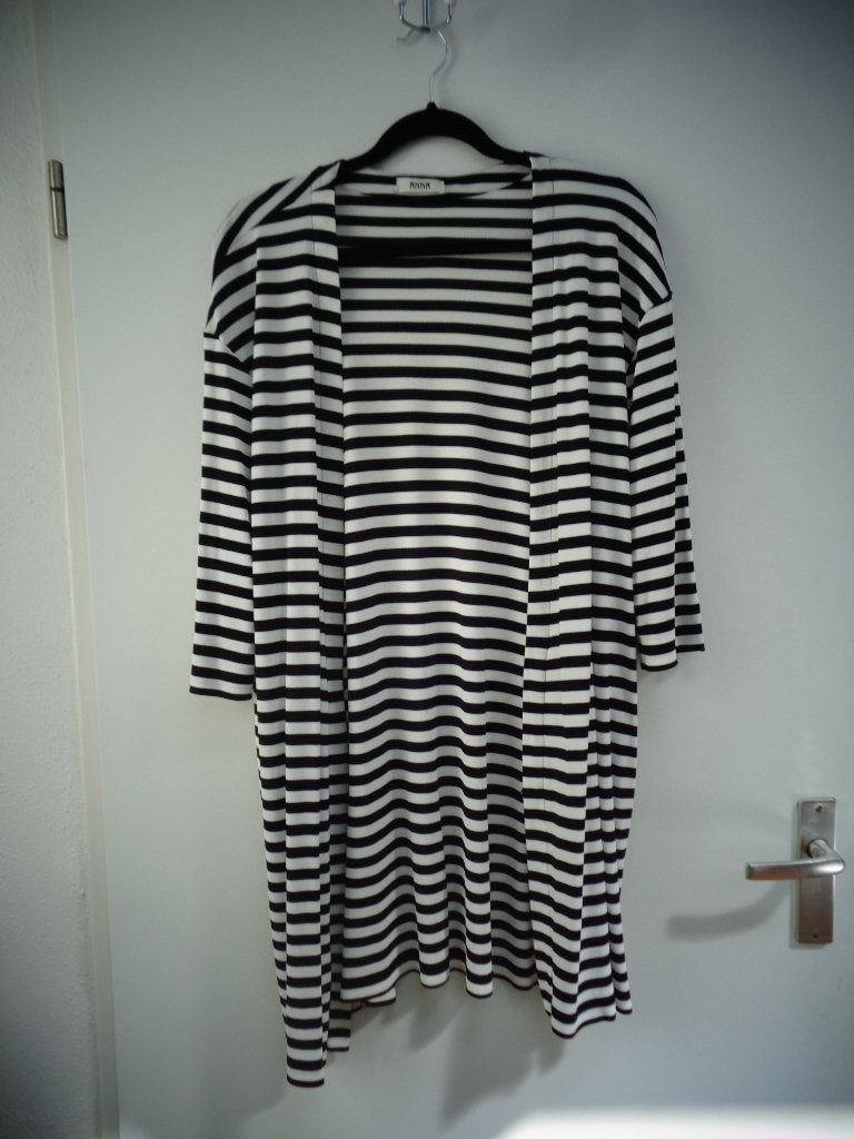 Anna vest lange mouw, zwart wit gestreept, maat 46, Anna van Toor, Zwart, Maat 46/48 (XL) of groter, Ophalen of Verzenden