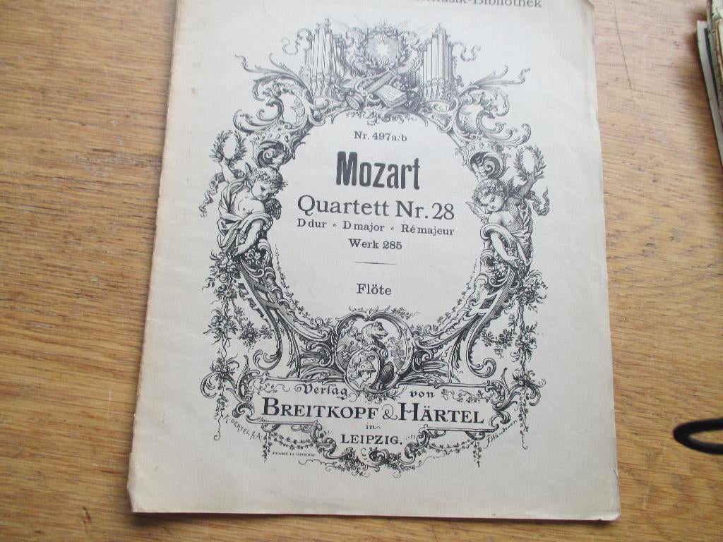 MOZART QUARTETT NR.28 - D MAJEUR - VOOR DWARSFLUIT, Gebruikt, Klassiek, Dwarsfluit of Piccolo, Ophalen of Verzenden