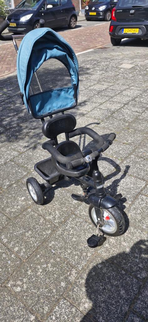 Kinder driewieler met duwstang en zonnekap, Ophalen of Verzenden, Gebruikt, Onbekend, Verstelbare zitting