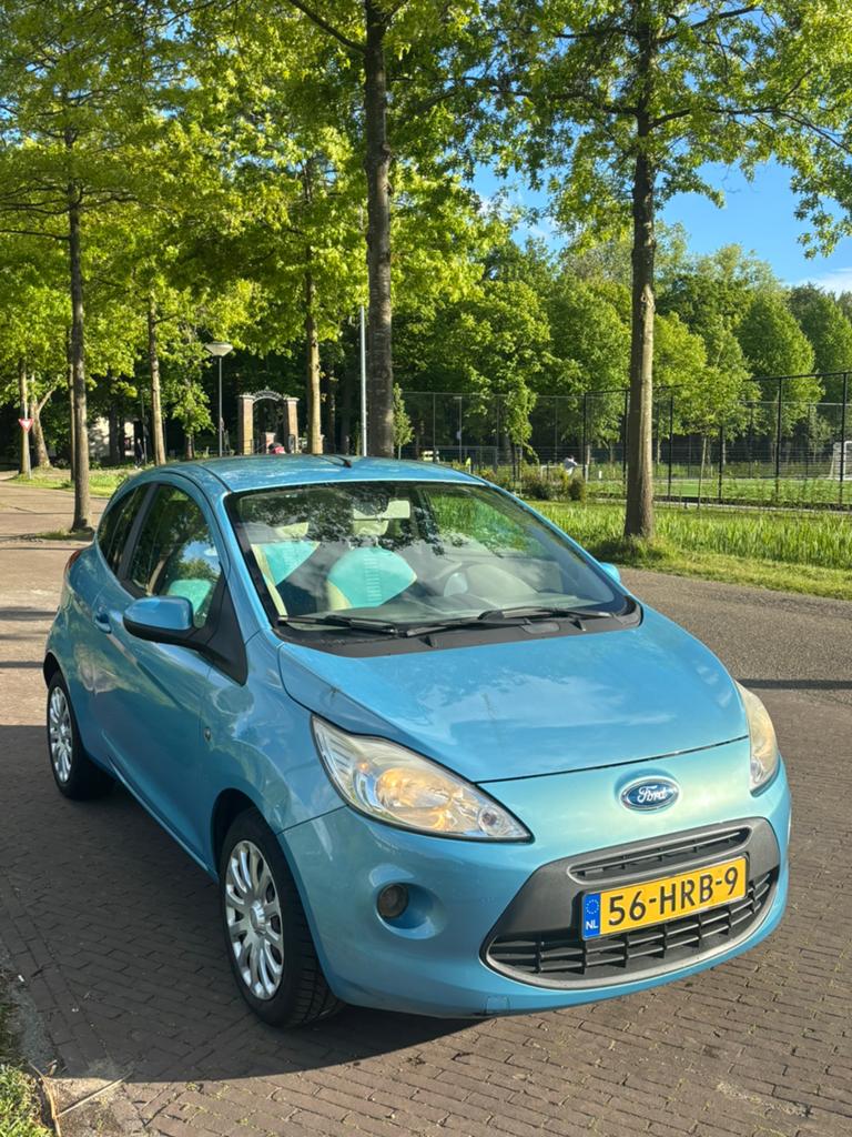 Ford Ka 1.2 51KW 2009 Blauw, Auto's, Voorwielaandrijving, 4 cilinders, Origineel Nederlands, Handgeschakeld