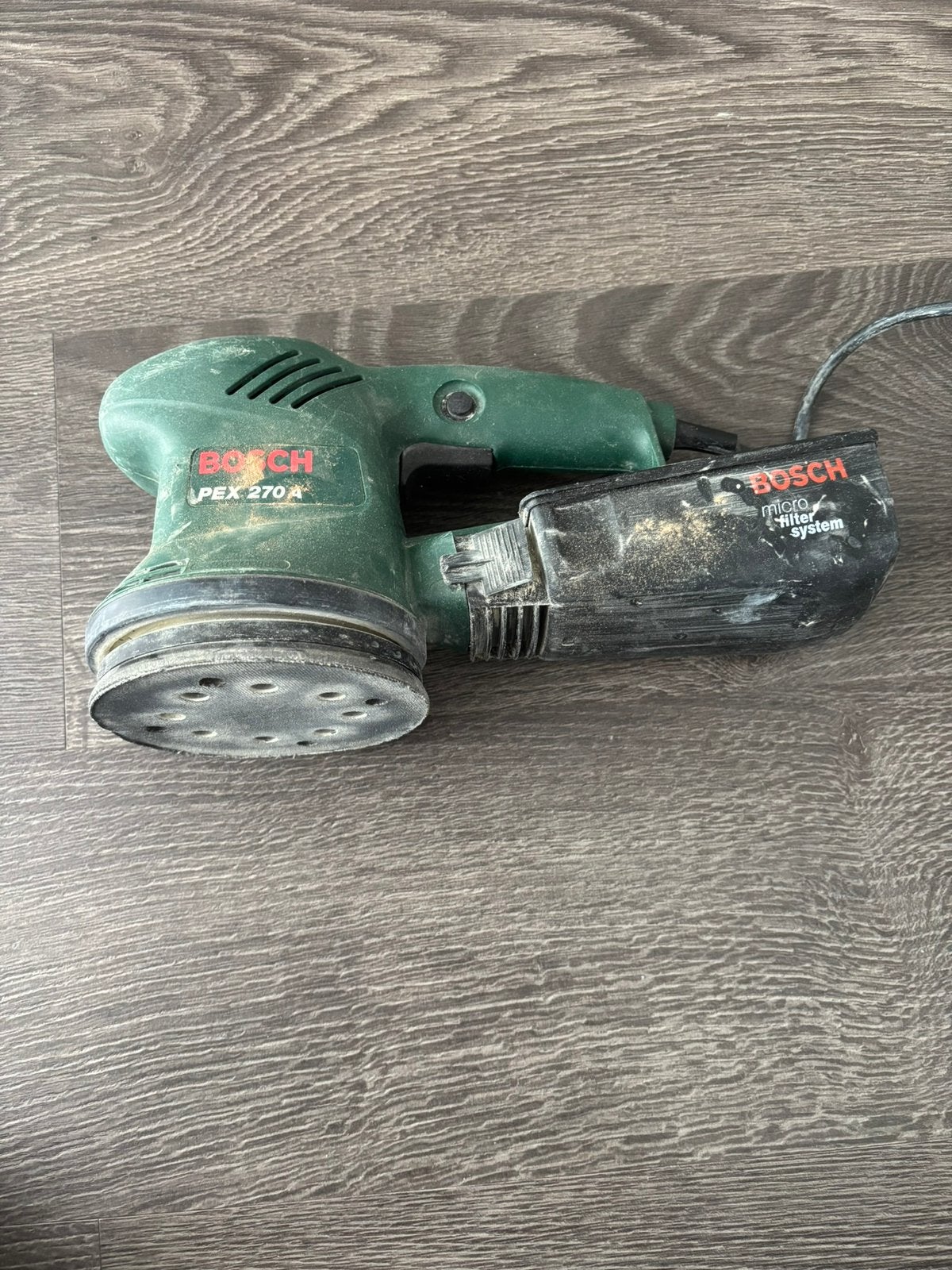 Bosch PEX 270 A excentrische schuurmachine, Ophalen of Verzenden, Zo goed als nieuw, Minder dan 600 watt, Vlakschuurmachine