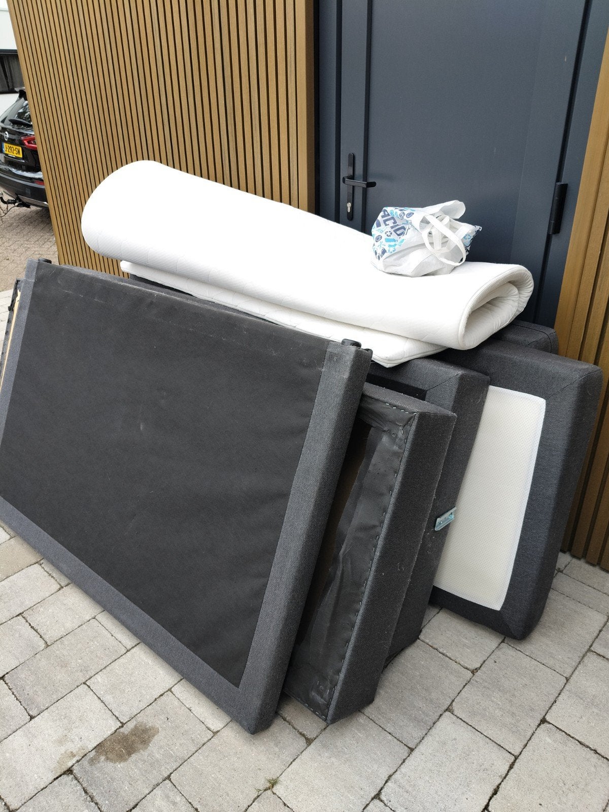 Gratis op te halen! Boxspring met topper, Ophalen, Gebruikt, Tweepersoons, 200 cm