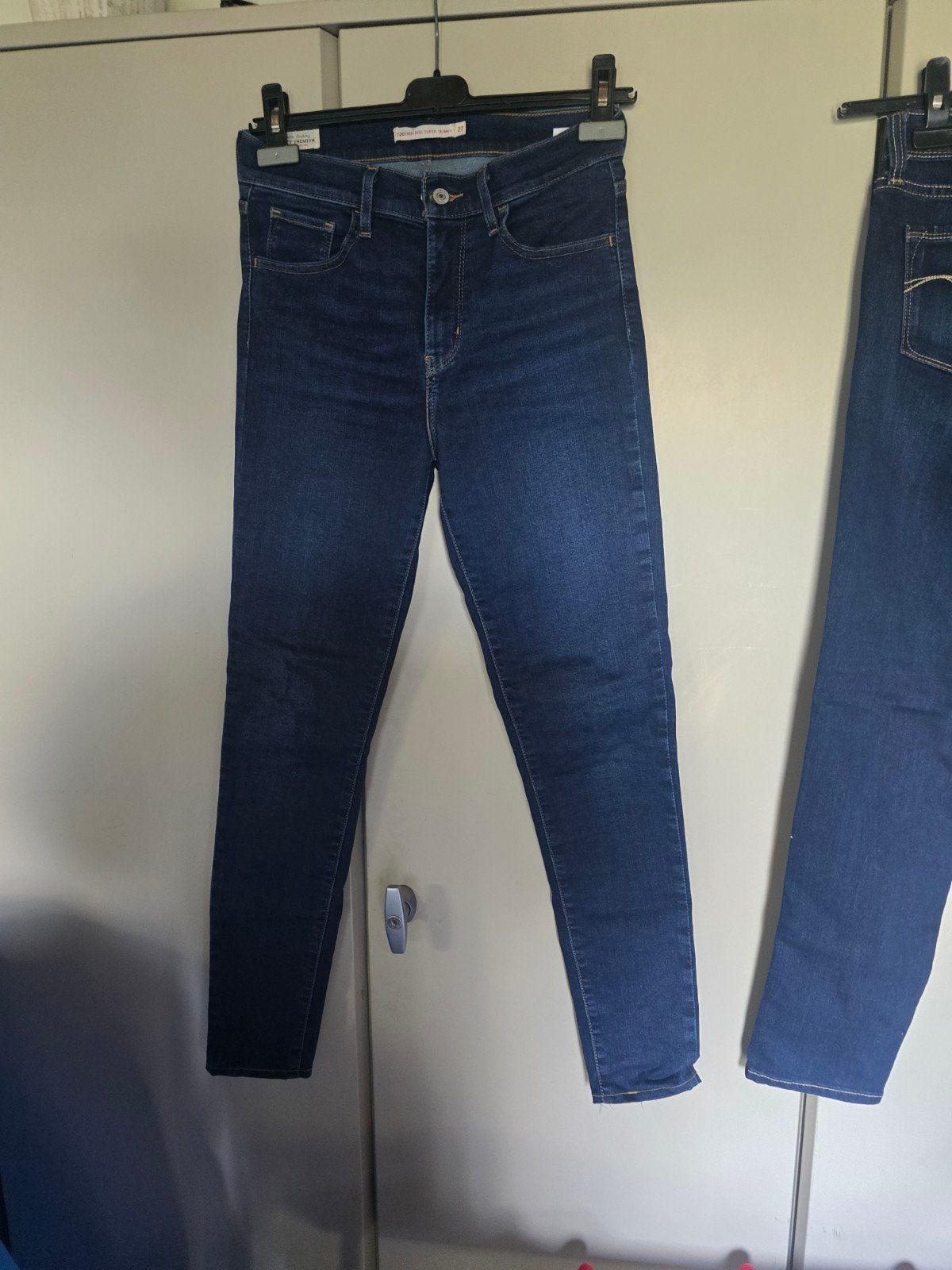 Levi's 720 High Rise Super Skinny Jeans - Maat 27, Kleding | Dames, Ophalen, Blauw, Zo goed als nieuw, Maat 34 (XS) of kleiner