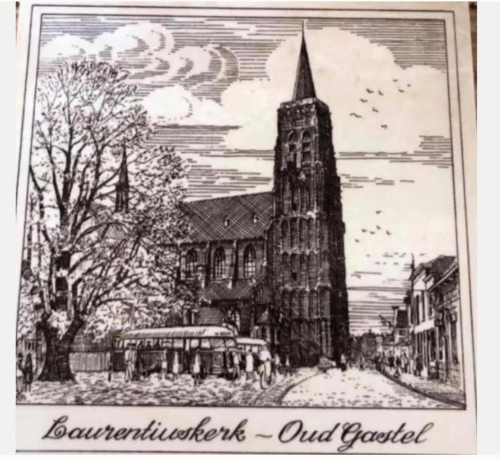 Wandtegel Laurentiuskerk Oud Gastel (10x10 cm), Ophalen of Verzenden