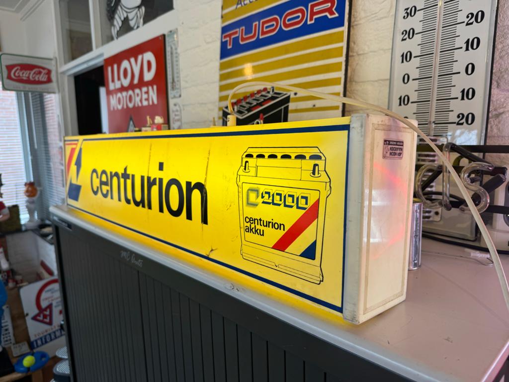 Vintage Centurion Akku Lichtbak - Garage Reclame, Ophalen, Gebruikt, ., Lichtbak of (neon) lamp