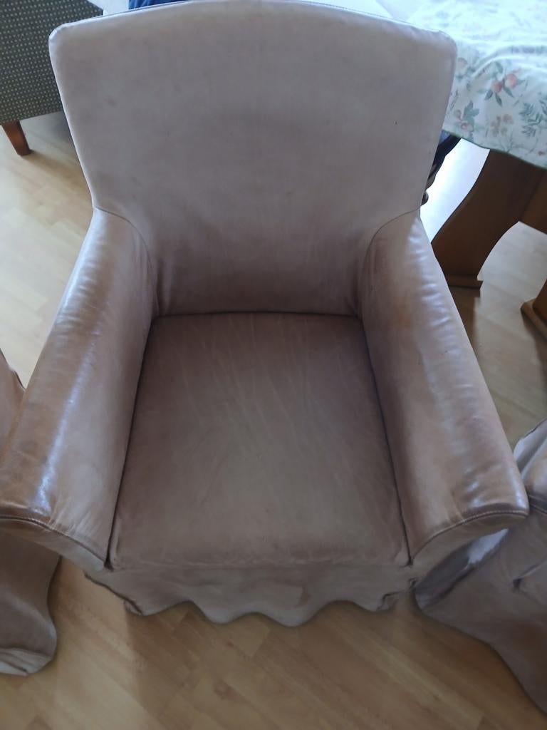 Fauteuil leer, Ophalen, Gebruikt, 75 tot 100 cm, Leer