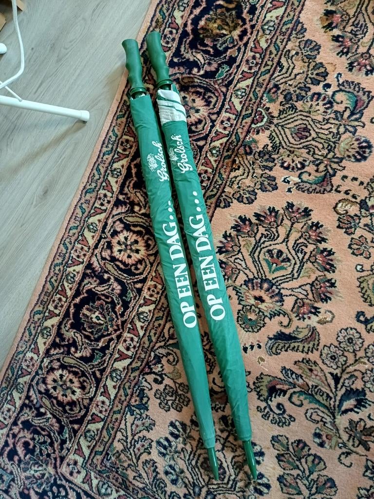 Te koop: 2 Grolsch paraplu's, Ophalen, Zo goed als nieuw, Grolsch