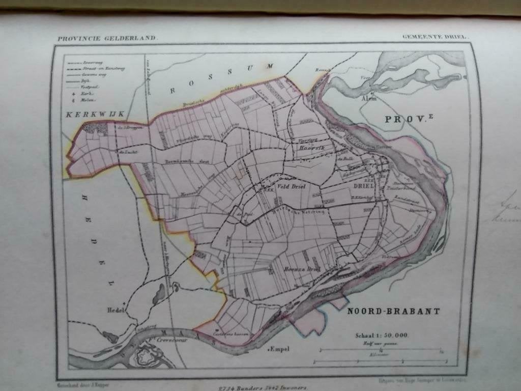 54  / Driel  Litho 1867  Kuyper  GLD, Ophalen of Verzenden