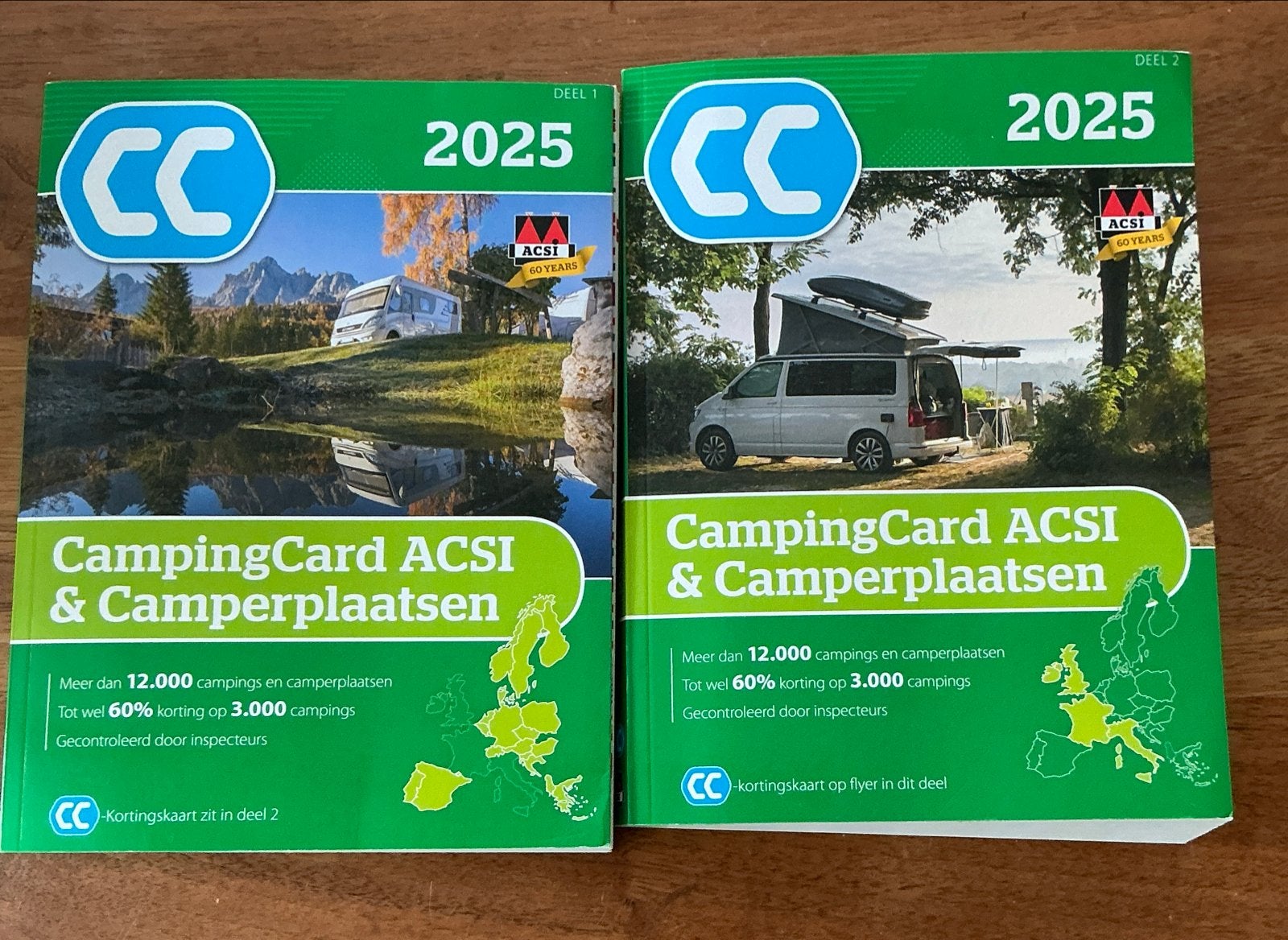 CampingCard ACSI & Camperplaatsen 2025 (Deel 1 & 2), Ophalen of Verzenden, Zo goed als nieuw