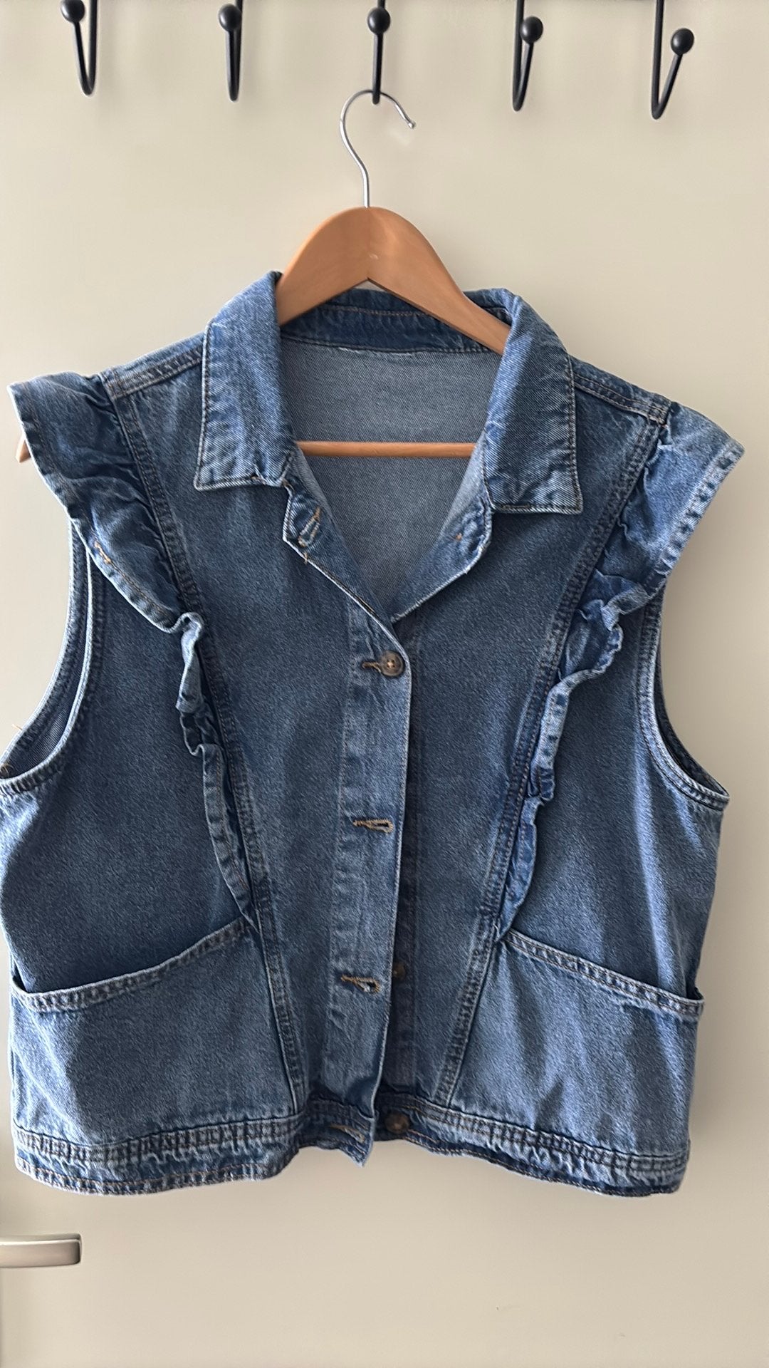 Jeans denim spijker gillet 36 S, Verzenden, Zo goed als nieuw, Maat 36 (S), Blauw