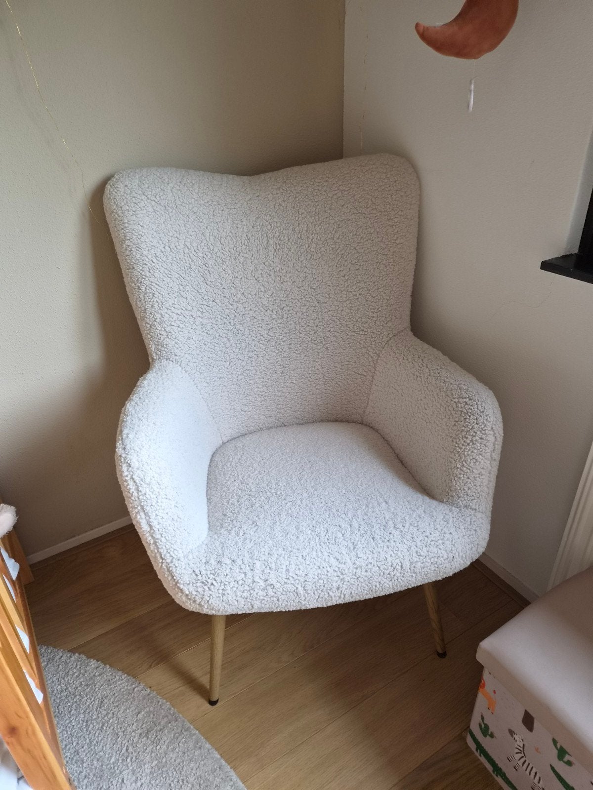 JYSK Fauteuil 'Teddy' - Crème/Wit, Ophalen, Hout, Gebruikt, Wit