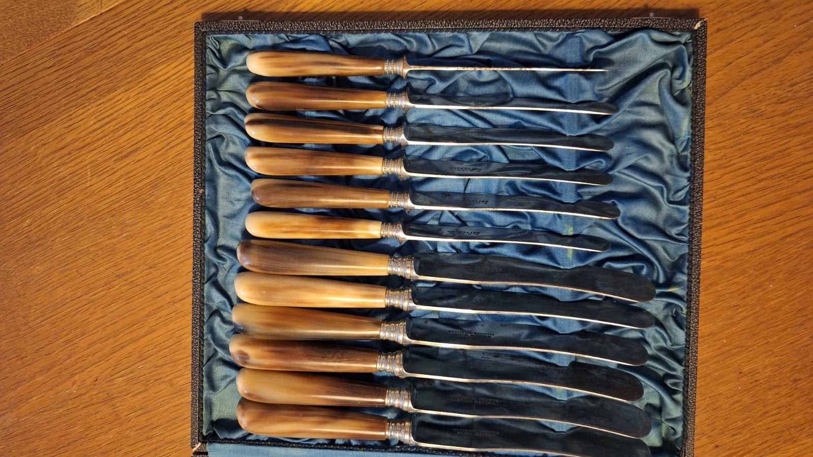 Antieke G.H. Rinck Rotterdam Bestekset met Hoorn Handvatten, Ophalen of Verzenden