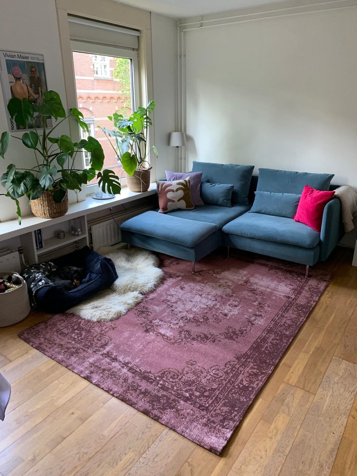 IKEA Söderhamn: Comfortabele blauwe bank met Bemz Cover, Huis en Inrichting, Gebruikt, 125 tot 150 cm, Hoekbank, Driepersoons