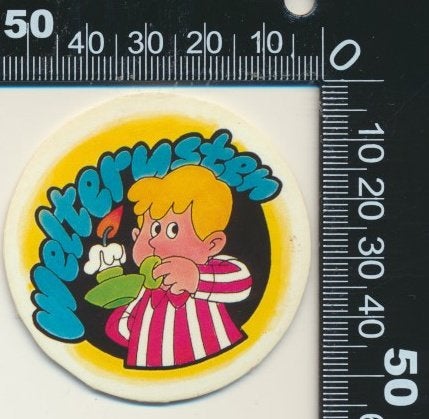 Sticker: Welterusten, Ophalen of Verzenden, Zo goed als nieuw, Strip of Tekenfilm